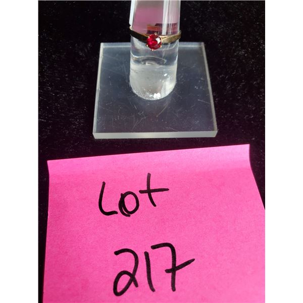 Ladies 10k Gold Synthetic Ruby Ring