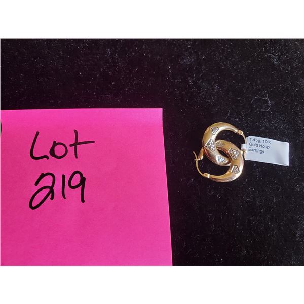 Two Tone 10k Gold Hoop Earrings