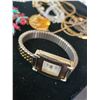Image 4 : Assorted Jewelry- Vintage costume watch, earrings, necklaces, brooches