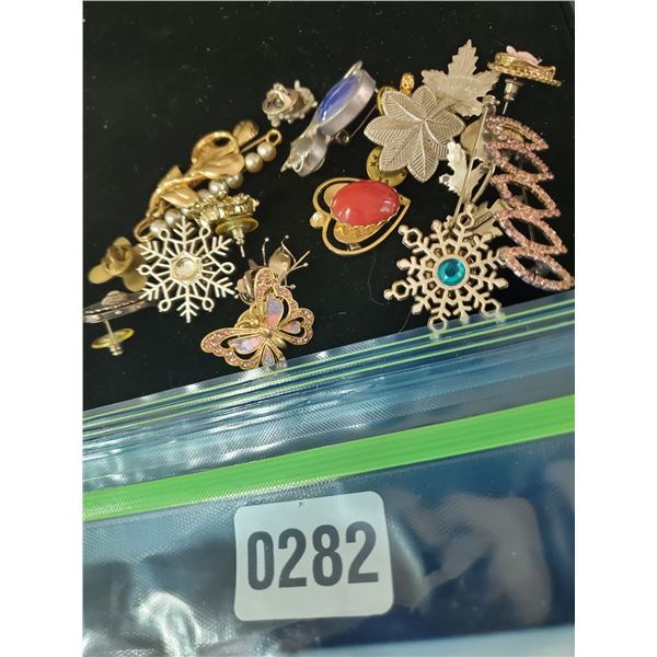 Assorted Pins, Brooches, Earrings