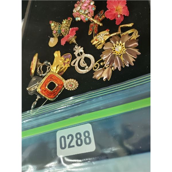Assorted Pins, Brooches, Earrings