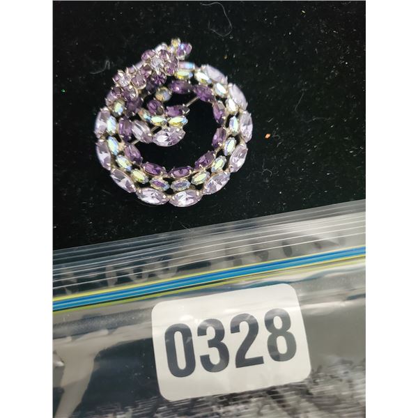 Gorgeous Sherman Vintage Crystal Brooch