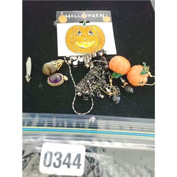 Halloween Pin & Earrings & Other Assorted Jewelry