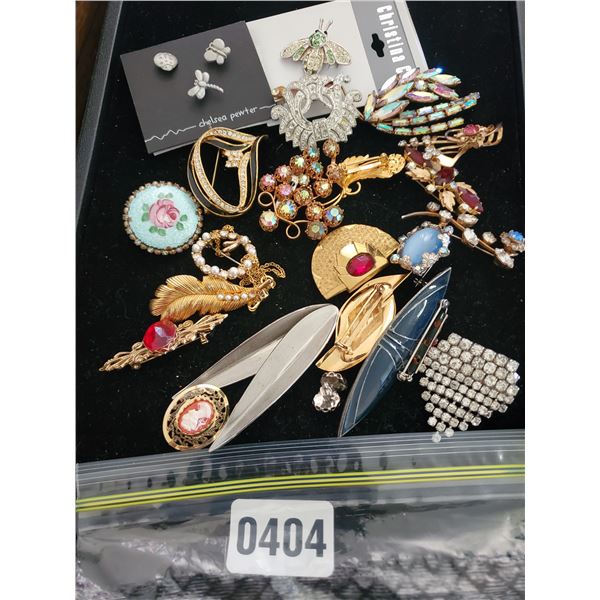 Assorted Brooches & Earrings