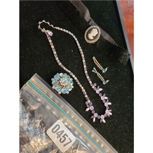 Choker, Necklace, Pin & Earrings