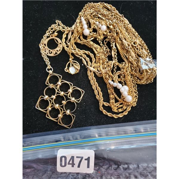 Assorted Gold Costume Necklaces & Pendents