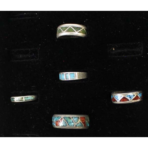 5 Native American Navajo Sterling Wedding Bands