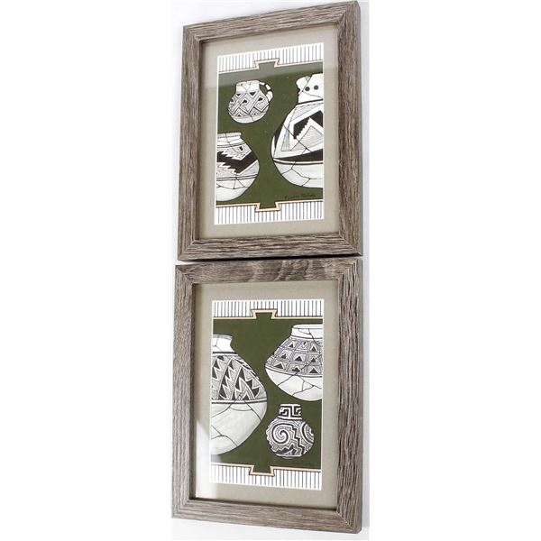 2 Original Acrylic & Ink Paintings by Nichols