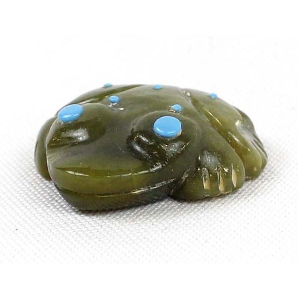 Zuni Serpentine Frog Fetish by Reynold Lunasee