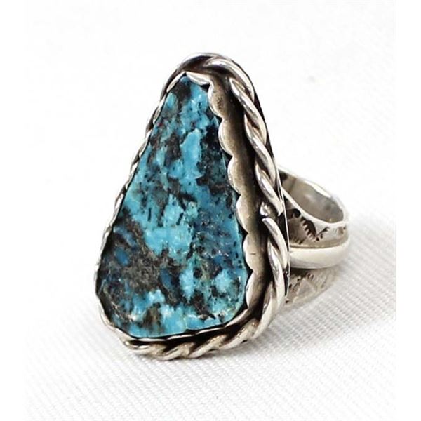 Navajo Sterling Turquoise Ring, Size 7.25