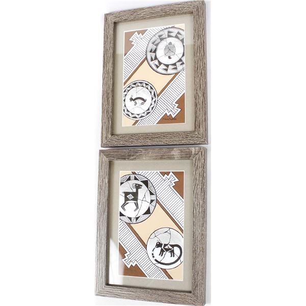 2 Original Acrylic & Ink Paintings by Nichols