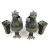 Image 10 : 2 Archaistic Chinese Bronze Phoenix Form Vessels