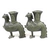 Image 5 : 2 Archaistic Chinese Bronze Phoenix Form Vessels