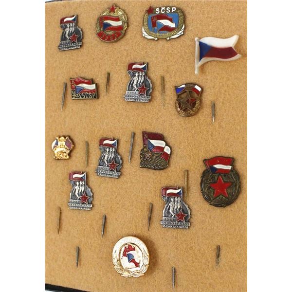 14 Vintage Czechoslovakian Lapel Pins