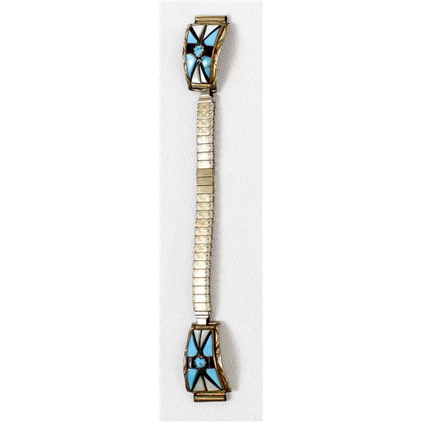 Navajo Gold Filled Sterling Turquoise Watch Band