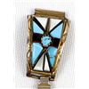 Image 3 : Navajo Gold Filled Sterling Turquoise Watch Band