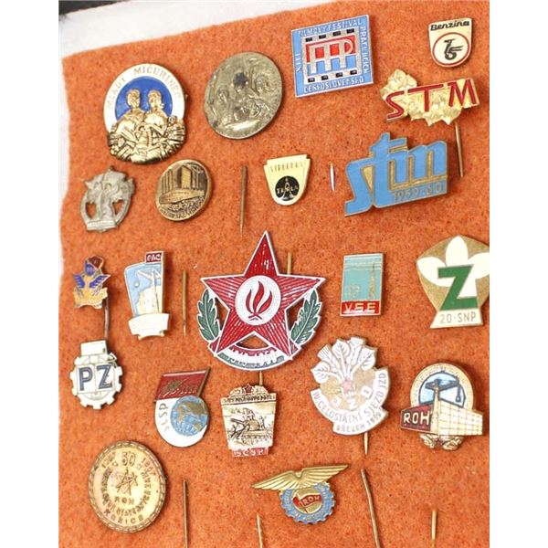 21 Vintage Eastern European Lapel Pins