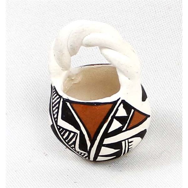 Miniature Acoma Pottery Basket by Andrea Corpuz