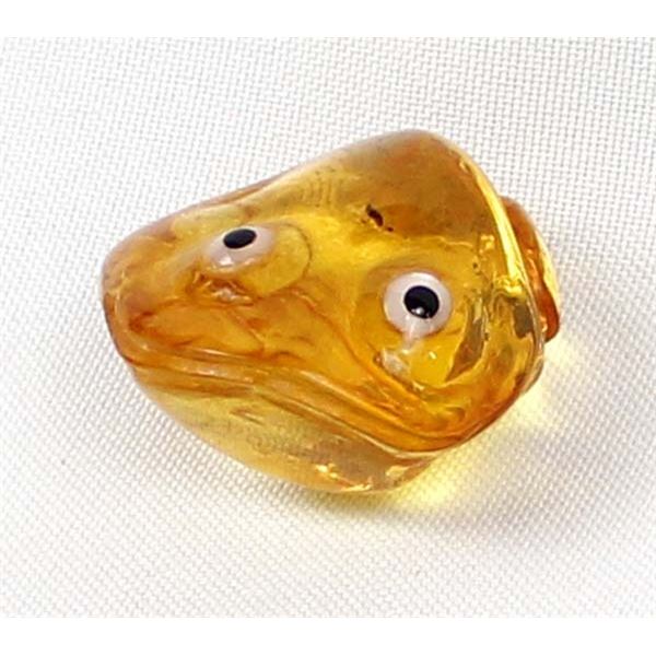 Zuni Amber Frog Fetish by Ricky Laahty