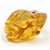 Image 8 : Zuni Amber Frog Fetish by Ricky Laahty