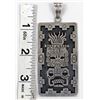 Image 11 : Large Mayan Designed Sterling Silver Pendant