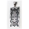 Image 1 : Large Mayan Designed Sterling Silver Pendant
