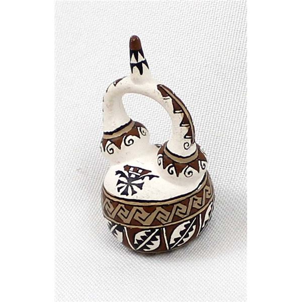 Miniature Native American Pottery Stirrup Jar