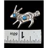 Image 6 : Navajo Sand Cast Sterling Turquoise Rabbit Pin