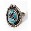 Image 1 : Navajo Old Pawn Sterling Turquoise Ring, Size 4