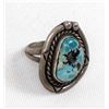 Image 4 : Navajo Old Pawn Sterling Turquoise Ring, Size 4