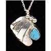 Image 3 : Navajo Sterling Turquoise Pendant Necklace