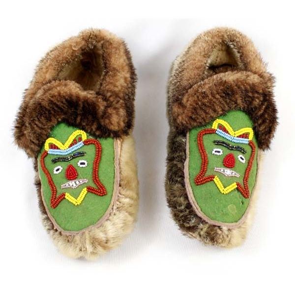 Vintage Tlingit Leopard Seal Fur Moccasins