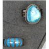 Image 3 : 7 Native American Navajo Sterling Turquoise Rings