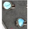 Image 4 : 7 Native American Navajo Sterling Turquoise Rings