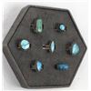 Image 5 : 7 Native American Navajo Sterling Turquoise Rings