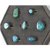 Image 7 : 7 Native American Navajo Sterling Turquoise Rings
