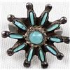 Image 2 : Zuni Sterling Needlepoint Turquoise Ring, Size 7