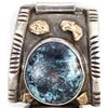 Image 8 : Navajo Silver, Gold Nugget, & Turquoise Watchband