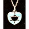 Image 2 : Navajo Sterling Inlay Turqoise Heart Necklace