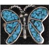 Image 2 : Vintage Navajo Sterling Chip Inlay Turquoise Ring