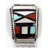 Image 3 : Zuni Sterling Inlay Watch Band by E. Cellicion