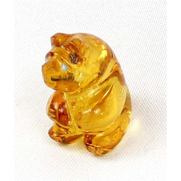 Zuni Amber Bear Fetish by R. & L. Soseah