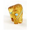 Image 1 : Zuni Amber Buffalo Fetish by Andres Quandelacy