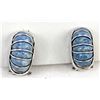 Image 2 : Sterling & Denim Turquoise Pierced Earrings