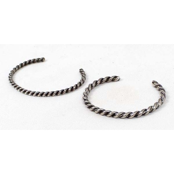2 Vintage Navajo Sterling Guard Bracelets