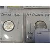Image 2 : 3 CANADIAN SILVER DIMES 1963-1965  .800 SILVER AND 4 CANADIAN DIMES 1966-1968