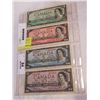 Image 1 : 1954 CANADIAN BILLS - 1 DOLLAR, 2 DOLLAR, 5 DOLLAR, 10 DOLLAR