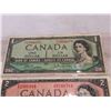Image 2 : 1954 CANADIAN BILLS - 1 DOLLAR, 2 DOLLAR, 5 DOLLAR, 10 DOLLAR