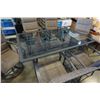 Image 2 : GLASSTOP PATIO TABLE WITH 6 CHAIRS - 65 INCHES X 39 INCHES X 28 INCHES TALL