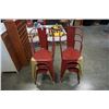 Image 1 : 6 RED AND YELLOW PAINTED METAL STACKING CHAIRS